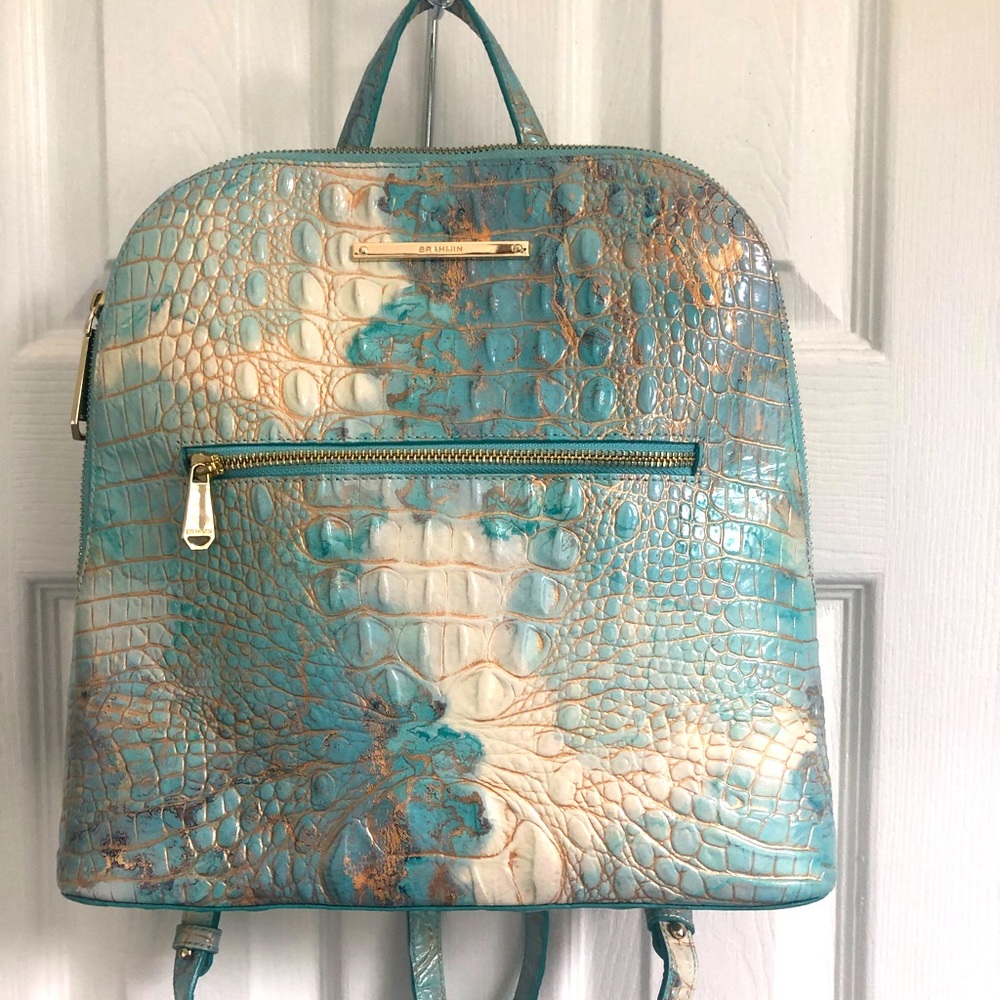 Awesome Brahmin backpack style purse in turquoise